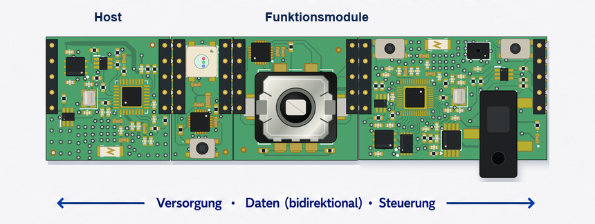 Host und Funktionsmodule als direkt verbundener IAN® Modulverbund